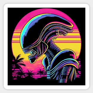 Xenomorph retrowave Sticker